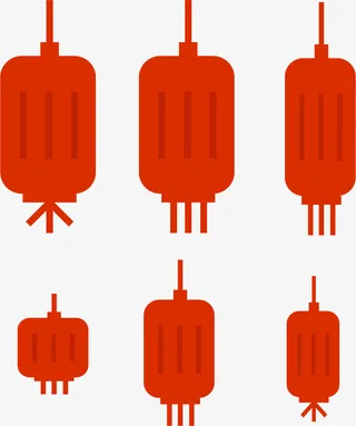 红灯笼元旦矢量素材免抠