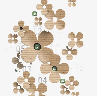 四瓣花剪纸背景矢量素材