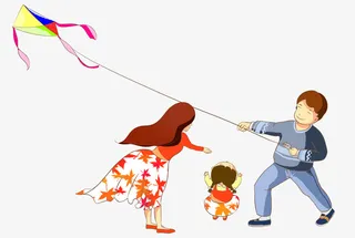 国际家庭日手绘亲子插画一家人放免抠