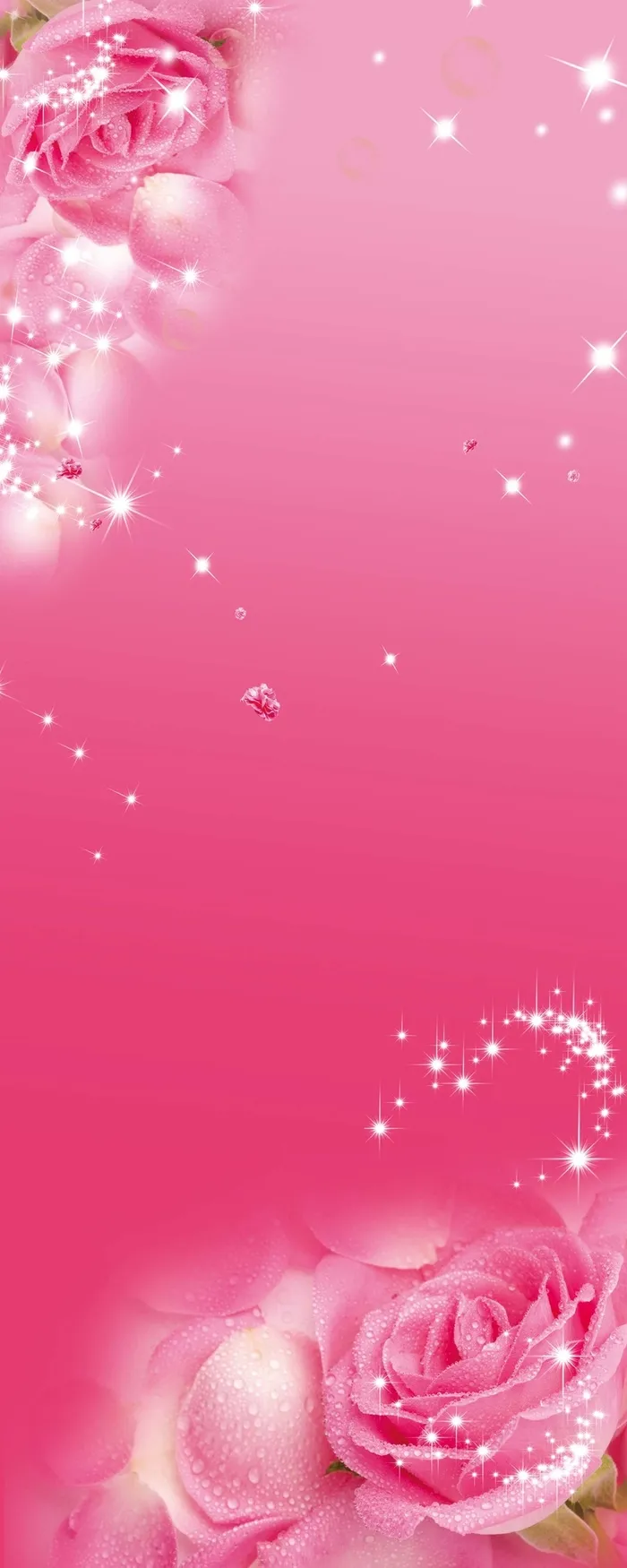 唯美粉色玫瑰花瓣背景海报背景模板高清