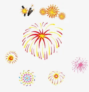 春节元素新年传统文化烟花免抠