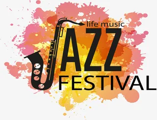 水彩爵士音乐节海报矢量图免抠