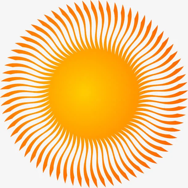 圆形创意金太阳素材免抠