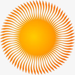 圆形创意金太阳素材免抠