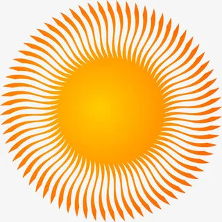 圆形创意金太阳素材免抠