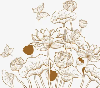 黑色荷花池中秋背景