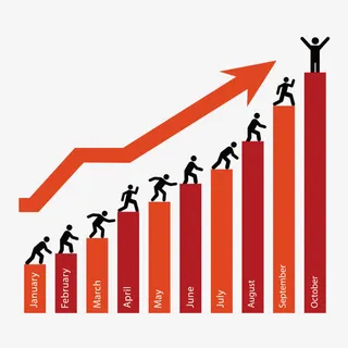 创意人物业绩攀升免抠