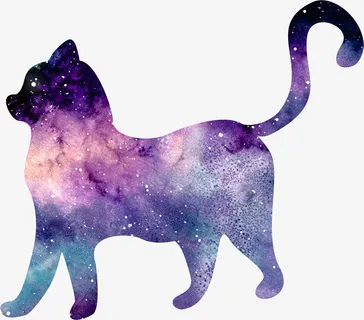 彩色科技感的小猫咪免抠