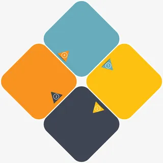 彩色方形标签免抠