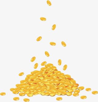 一堆金币银子免抠