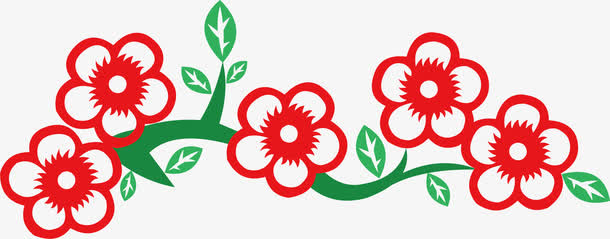 剪纸梅花免抠
