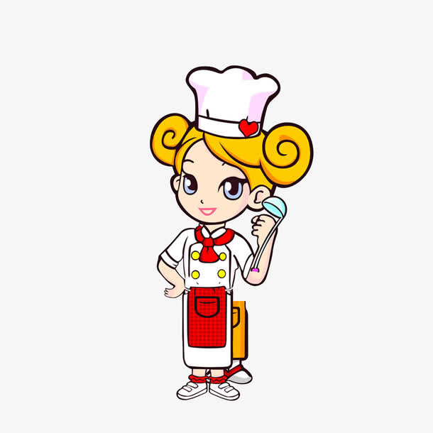 卡通可爱漂亮的女厨师免抠