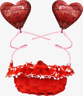 红色 爱心  礼盒 大红装饰免抠