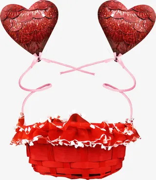 红色 爱心  礼盒 大红装饰免抠