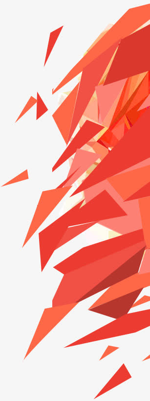 红色三角形几何边框免抠