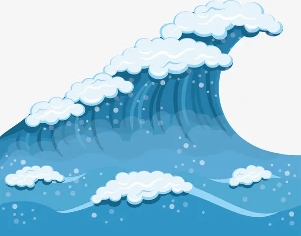 浪花卡通免抠手绘/卡通卡通元素