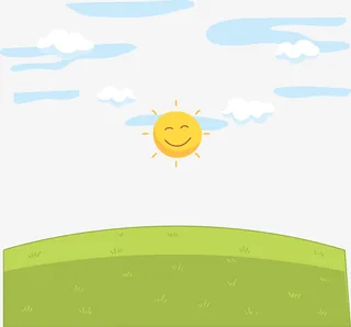 春风和煦绿色草原免抠