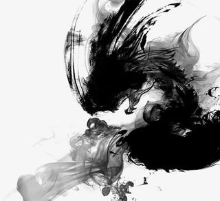 国风水墨龙头免抠