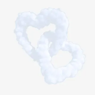 两个爱心云朵免抠