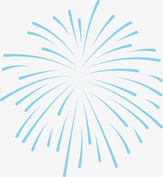 新年蓝色纯色烟花免抠