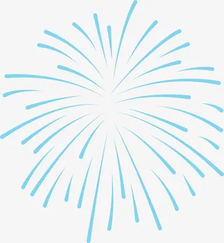 新年蓝色纯色烟花免抠