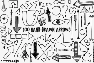 手绘涂鸦箭头设计免抠