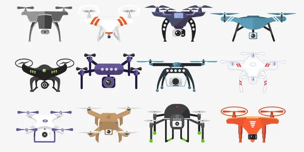 扁平化无人机免抠