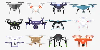 扁平化无人机免抠