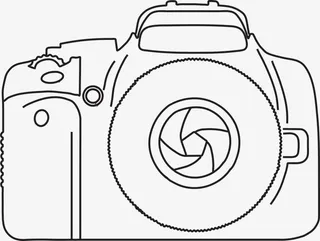 线性手绘单反照相机免抠