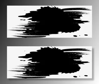 墨迹 水墨免抠装饰墨迹笔触元素