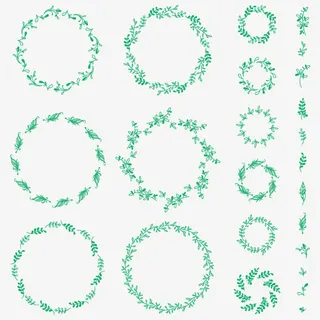 树叶编织图形矢量免抠