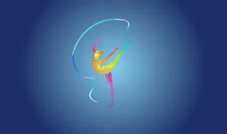 卡通运动人物造型艺术体操矢量海报高清