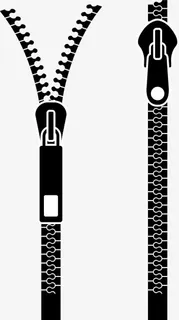 黑色透明卡通拉链免抠手绘/卡通卡通元素