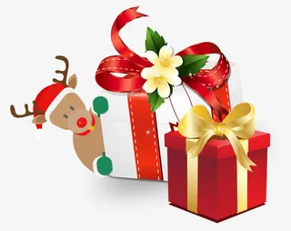 鹿宝宝和礼物免抠