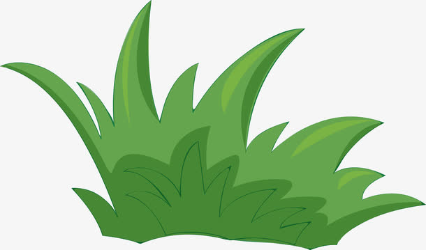 绿色卡通草丛免抠