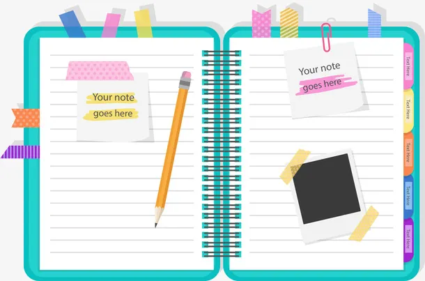 绿色读书节铅笔本子免抠