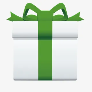 绿色系带礼盒素材免抠