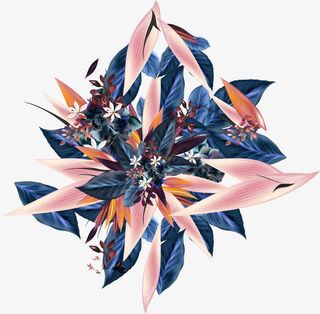 矢量蓝色花免抠