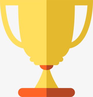 金色扁平化奖杯免抠