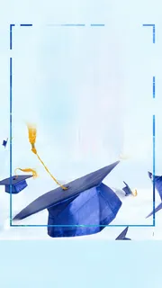 蓝色简约大学毕业背景高清