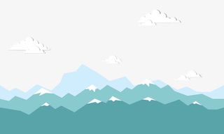 卡通雪山风景免抠