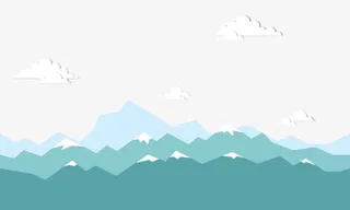 卡通雪山风景免抠