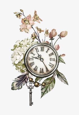 手绘古老的闹钟免抠图免抠