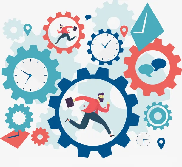 年齿轮驱动连接互联网时代免抠