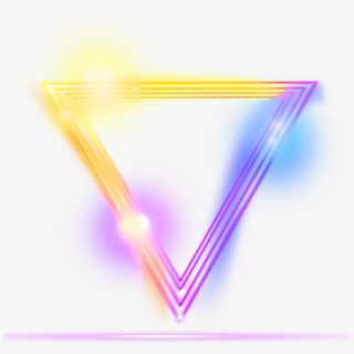 黄色简约三角形光芒效果元素免抠