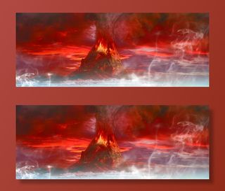 火山喷发背景banner免抠