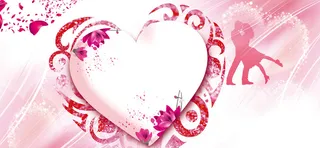 214浪漫情人节温馨花瓣背景banner高清