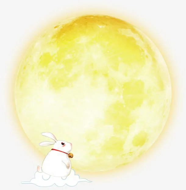 中秋装饰月亮兔子免抠