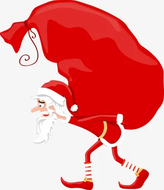 背袋子的圣诞老人免抠