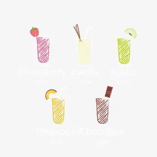 矢量夏季各种水果冰沙免抠